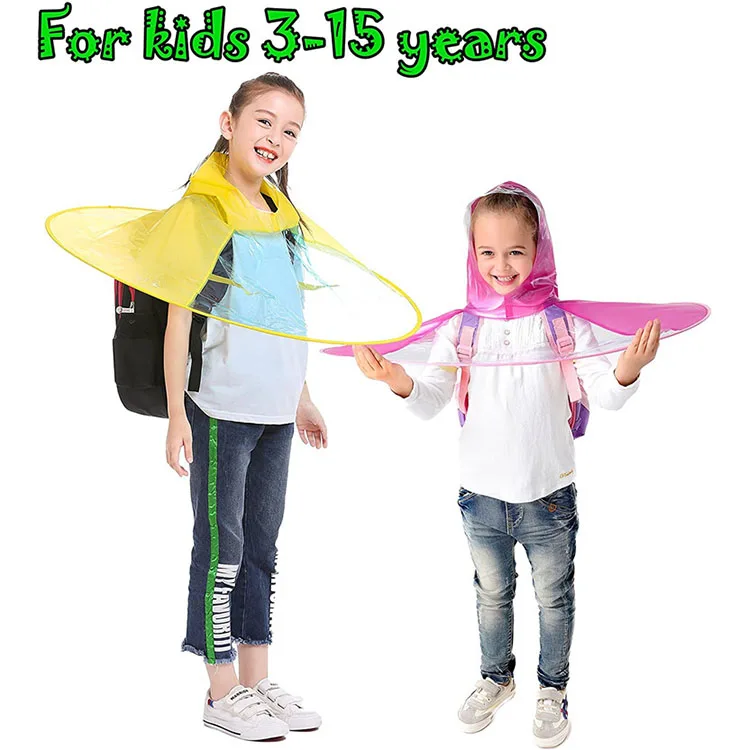 
New Little Yellow Duck Baby Hiking Poncho, Child Raincoat Child Cloak Little UFO Raincoat,hat Cloak Foldable boneless Rain coat 