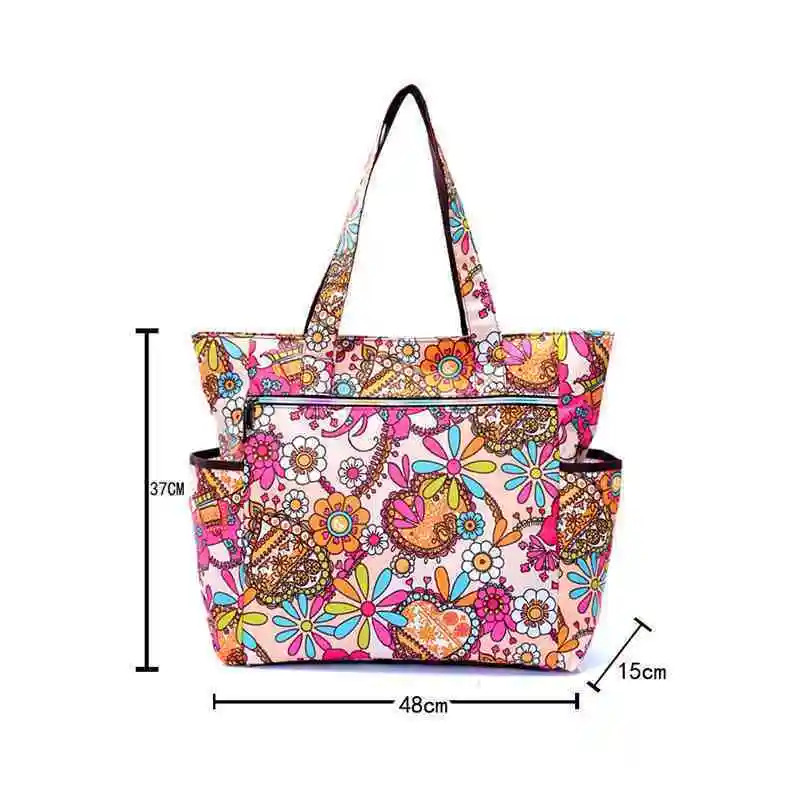 Digital printing waterproof leisure mummy diaper bag nylon shoulder handbag baby bag for mother