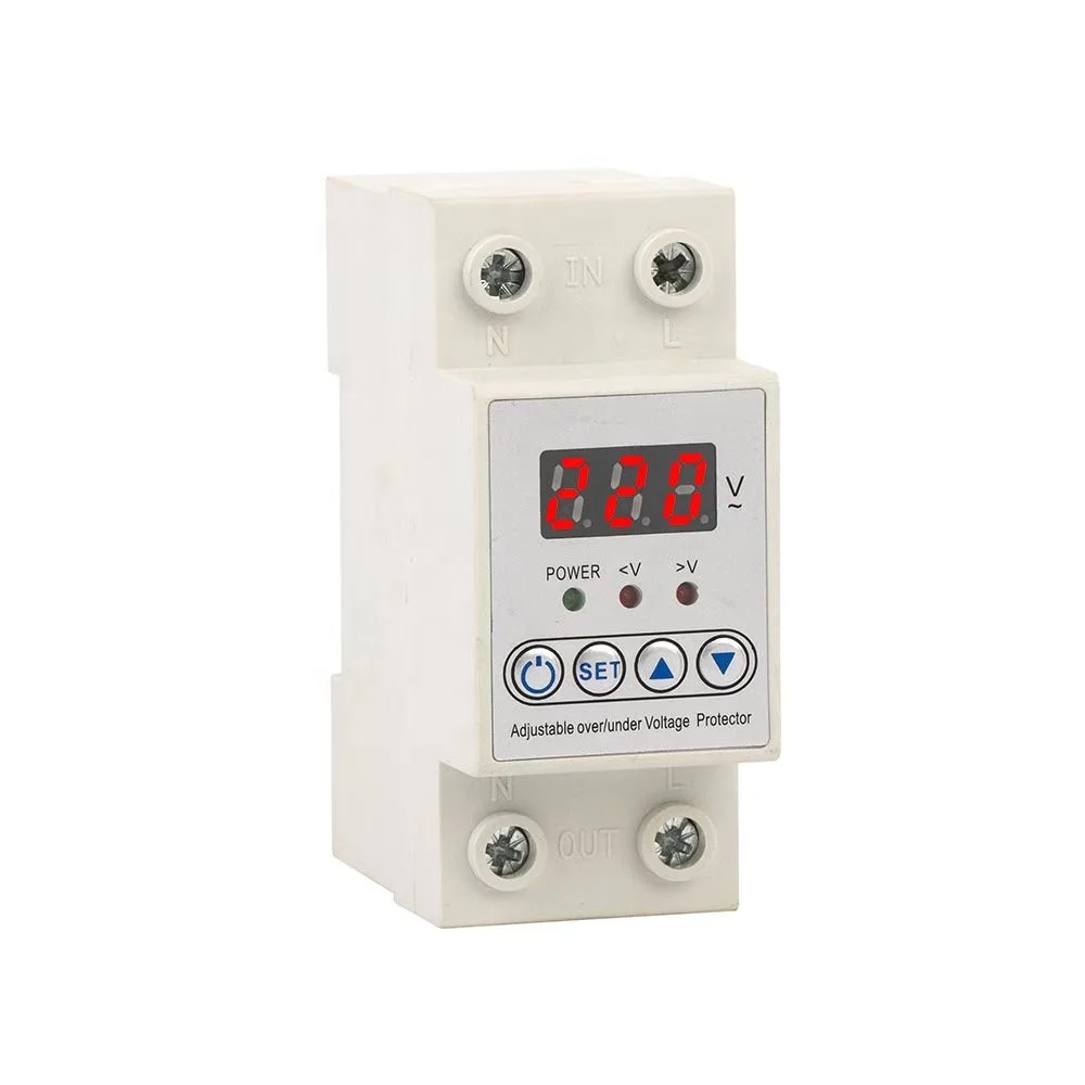 Single Display Digital Relay Delay Over and Under Voltage Protector with over current protection 40A