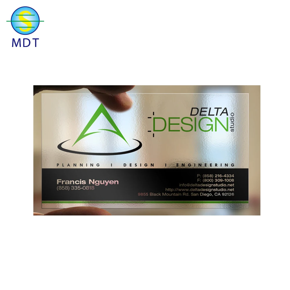 MDT transparent pvc card for epson  printer with barcode and qr code in plastic