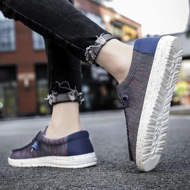 Wholesale Trendy Lazy Slip-on Casual  Sneakers,Custom Hey Dude Men Loafers  Boat Shoes Men Loafers Casual Canvas  Shoes