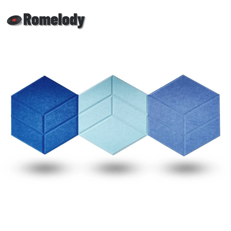 High Quality Hotel Only Fire-retardant 100% Pet Material Material Hexagon Acoustic Panel