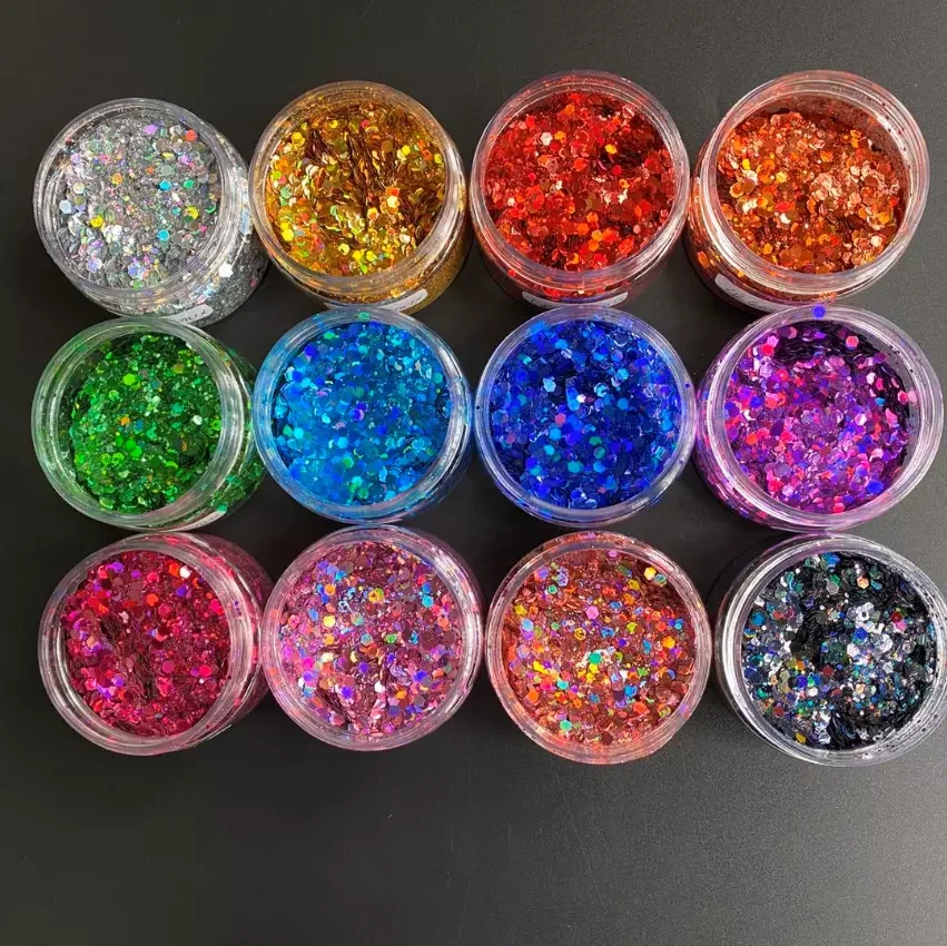 Antimony Test Qualified Rainbow Pink Outfits Neon Cosmetic Glitter Powder For Decorative Lipgloss Nail Eyeshadow