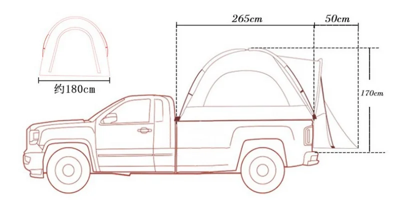 OEM Cheap Price Waterproof Durable Windproof Truck Bed Tent Pickup Outdoor Camping Traveling Pickup Bed Tent