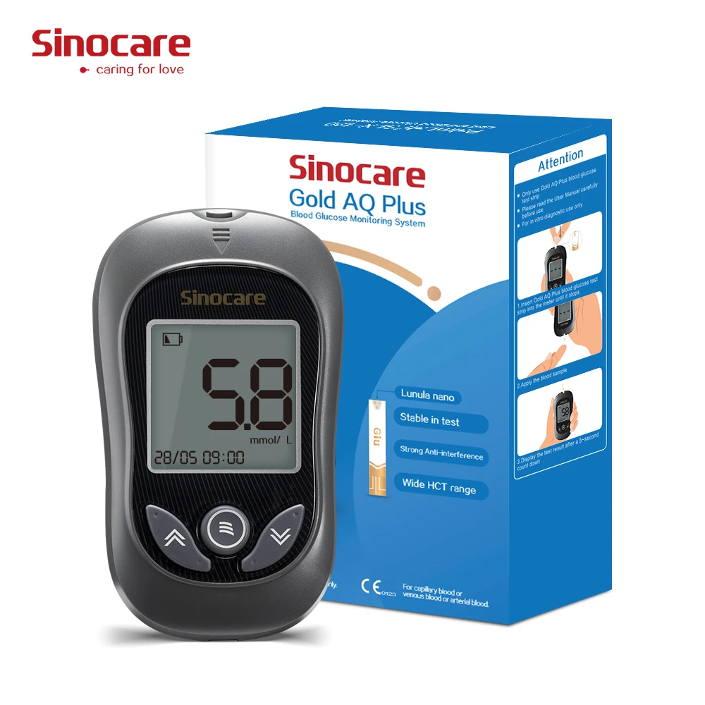 Sinocare Glucometer Kit Glucometro Glucose Monitor Test Meter Blood Sugar Measuring