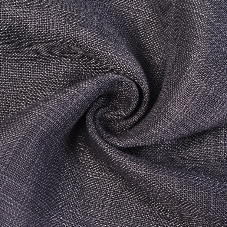 Z12-050 Hot Selling  Linen Look Polyester Luxury  Sheer Curtain Fabric Cross Slub  Design For Living Room