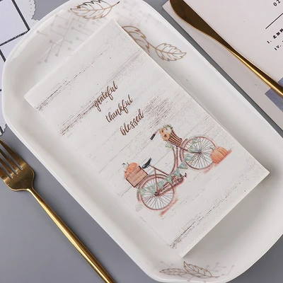 Custom Wholesale Rectangular Cute Restaurant Paper Napkins Decorative Disposable