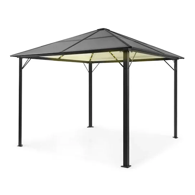 YASN Aluminum Gazebo Tent 3x3m Garden Gazebo Outdoor Party Event Pavillon With LED Lighting