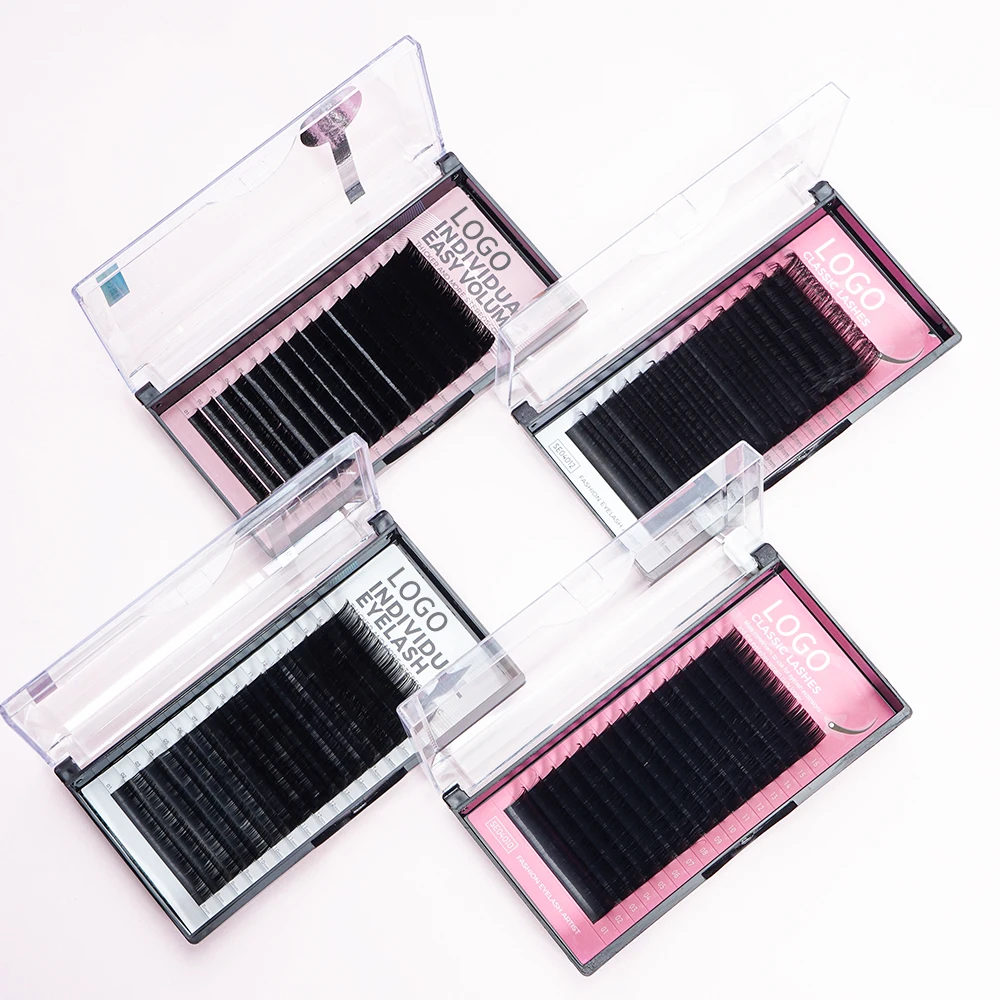 Russian Volume Eyelash Extensions Ciglia De Cils Classic Black Cashmere Lash Extensions Individual Matte Lash Trays Wholesale