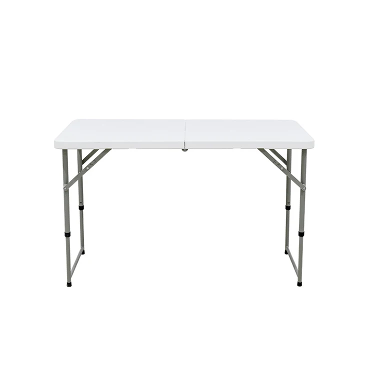 Cheap white fold in half tables outdoor rectangular adjust height plastic folding portable tables