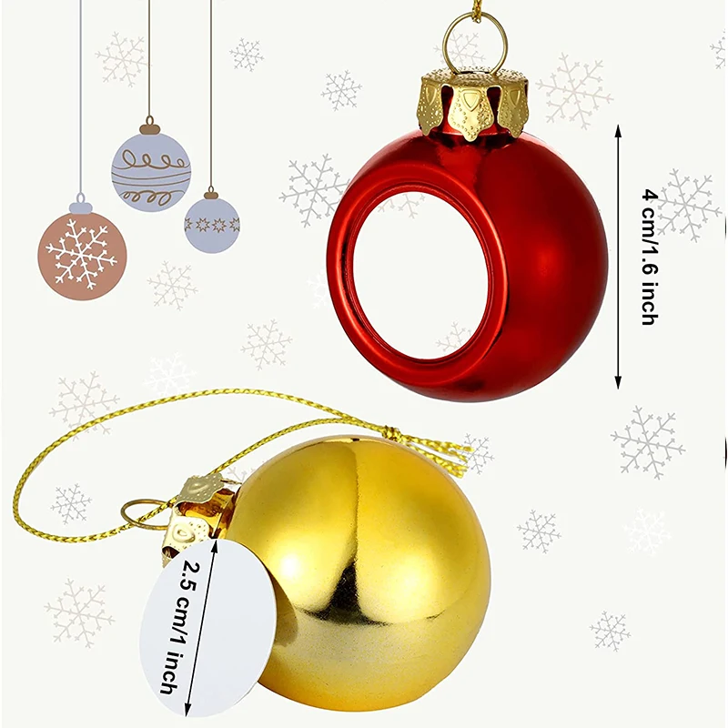 DIY Custom Pattern Sublimation Blank Metal Christmas Hanging Ball