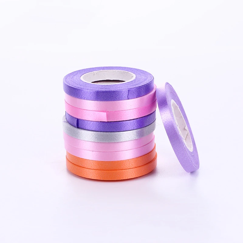 15 Colors 10M Silk Ribbon Wedding Balloon Bouquet Christmas Bunting Flag Accessory Plastic Tassel Rolls