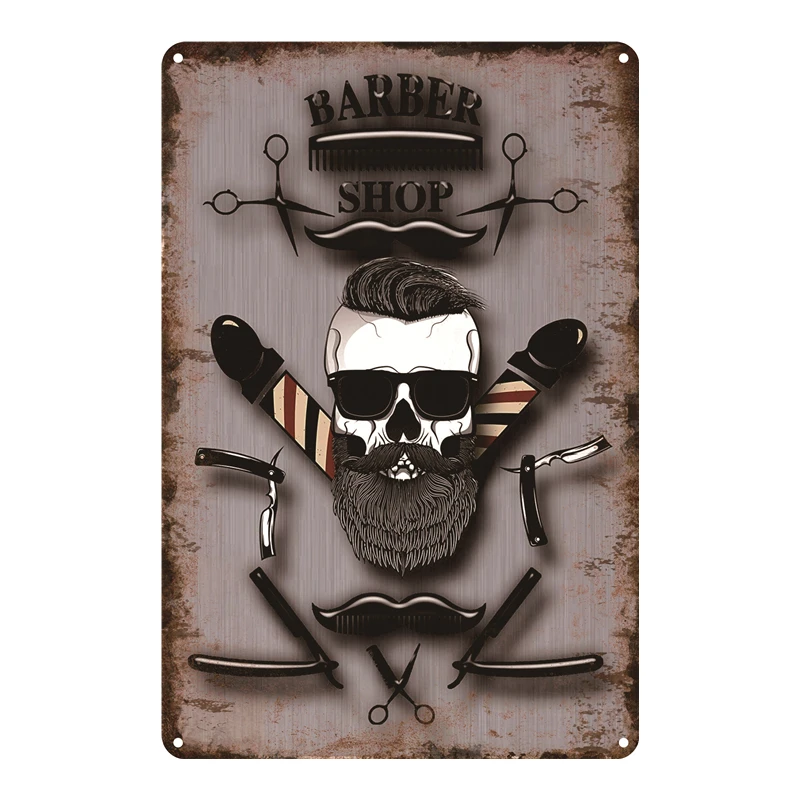 Barber Shop Beauty Salon Hair cut Shaving Metal Tin Sign Shop Decor Vintage Poster Antique Iron Painting Souvenirs