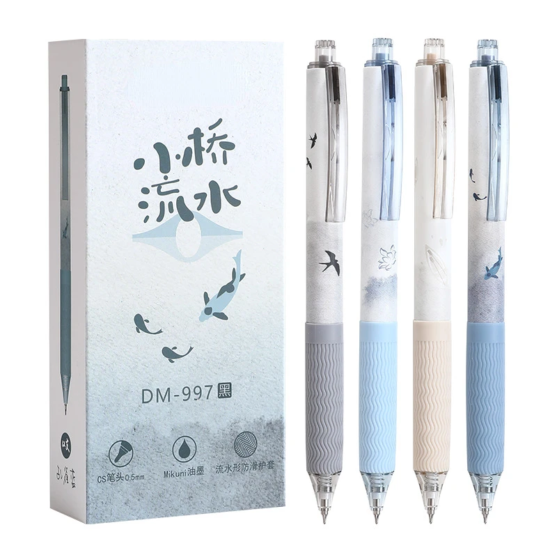 Свежий древний стиль маленький мост струящаяся вода гелевая ручка креативная Студенческая подпись черная 0 5 мм