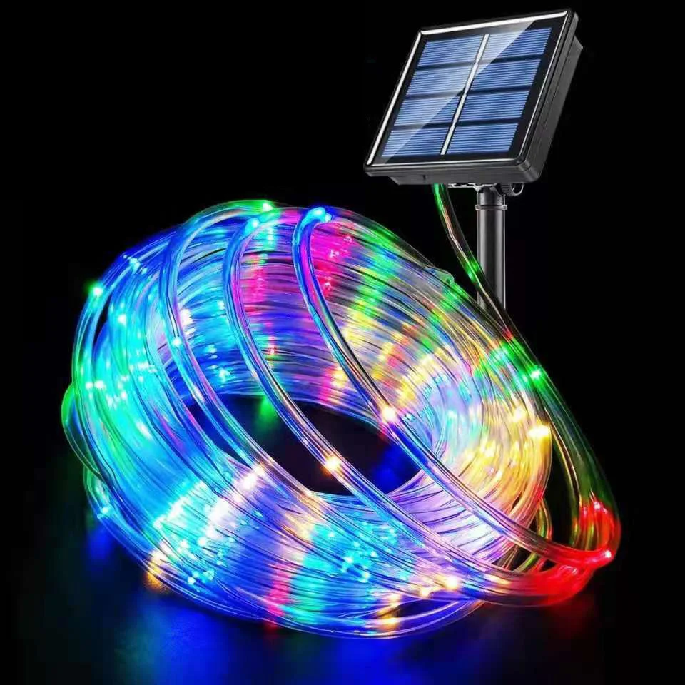 39 Feet 100 Led Waterproof Solar Powered Fairy String Lights With 8 Lighting Modes Copper Wire PVC Tube Lights for Garden