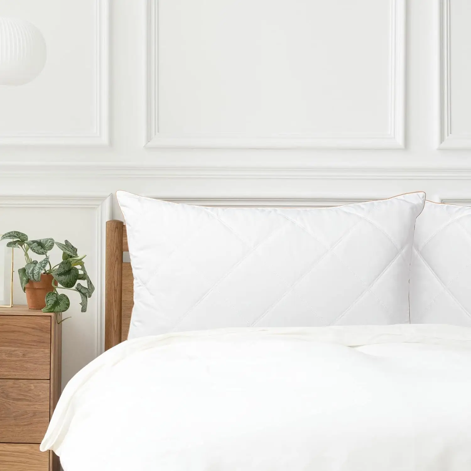 Goose Feather Pillow with 100% Cotton Shell Medium Firm Soft Support Filling High-quality Goose Feather and Polyester for Home