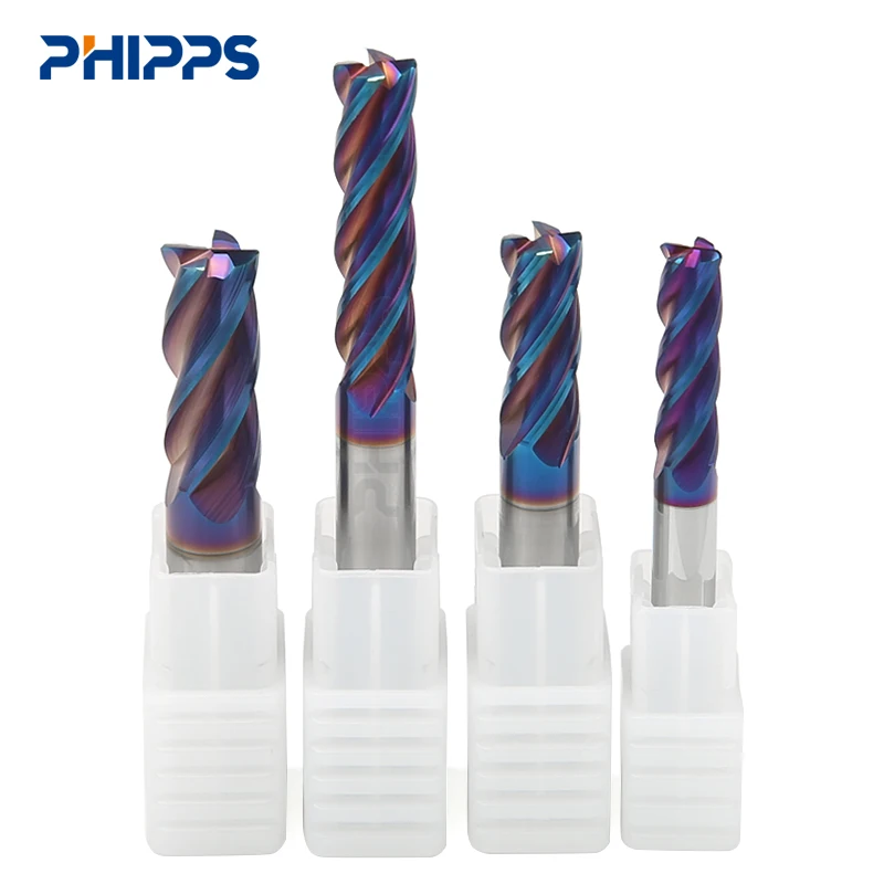 Chinese HRC65 2mm 3mm 6mm 12mm 4 flute solid carbide corner radius end mills cutter CNC milling cutter for steel