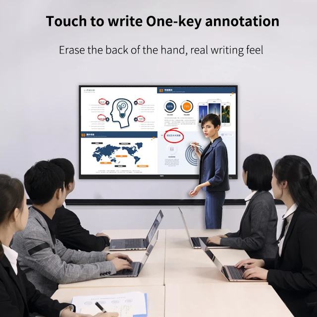 65 inch led high resolution touch screen monitor interactive panel all in one whiteboard smart