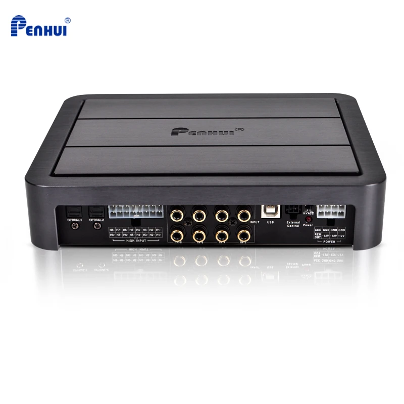  12-канальный оптический автомобильный усилитель dsp 64W X12 аудио модернизации Оптический RCA высокого уровня вход на высоком уровне