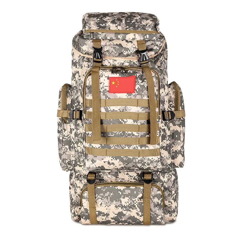 Custom Outdoor Hiking Hunting Camping Survival Waterproof Camouflage 80L Assault Rucksack Bag Tactical Backpack