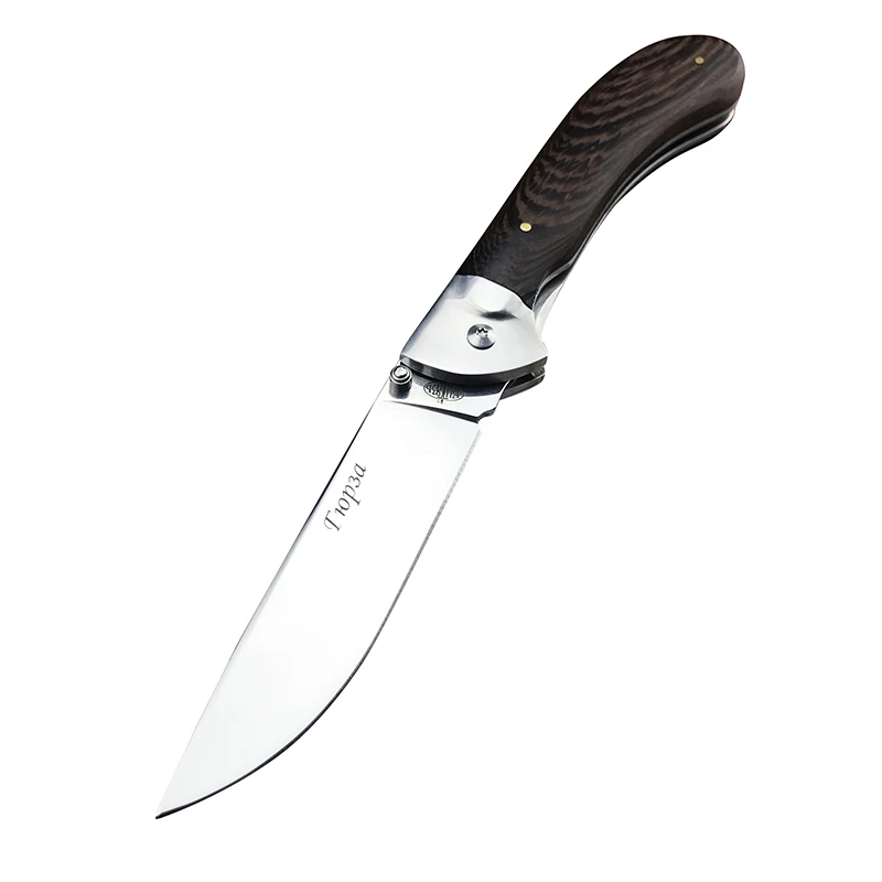 Outdoor EDC 440C stainless steel blade Russian folding knife Mahogany hunting camping pocket tactical knife