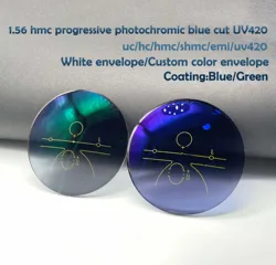 1.56 hmc Photochromic Progressive Blue Cut UV420 lentes opticos optic optical progressive photo blue block lenses lens