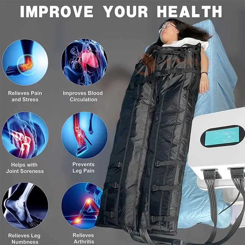 Air Pressure Therapy Slimming Pressotherapy Nyaste Professional Lymphatic Drainage 44 Airbags Infrared And Electrostimulator