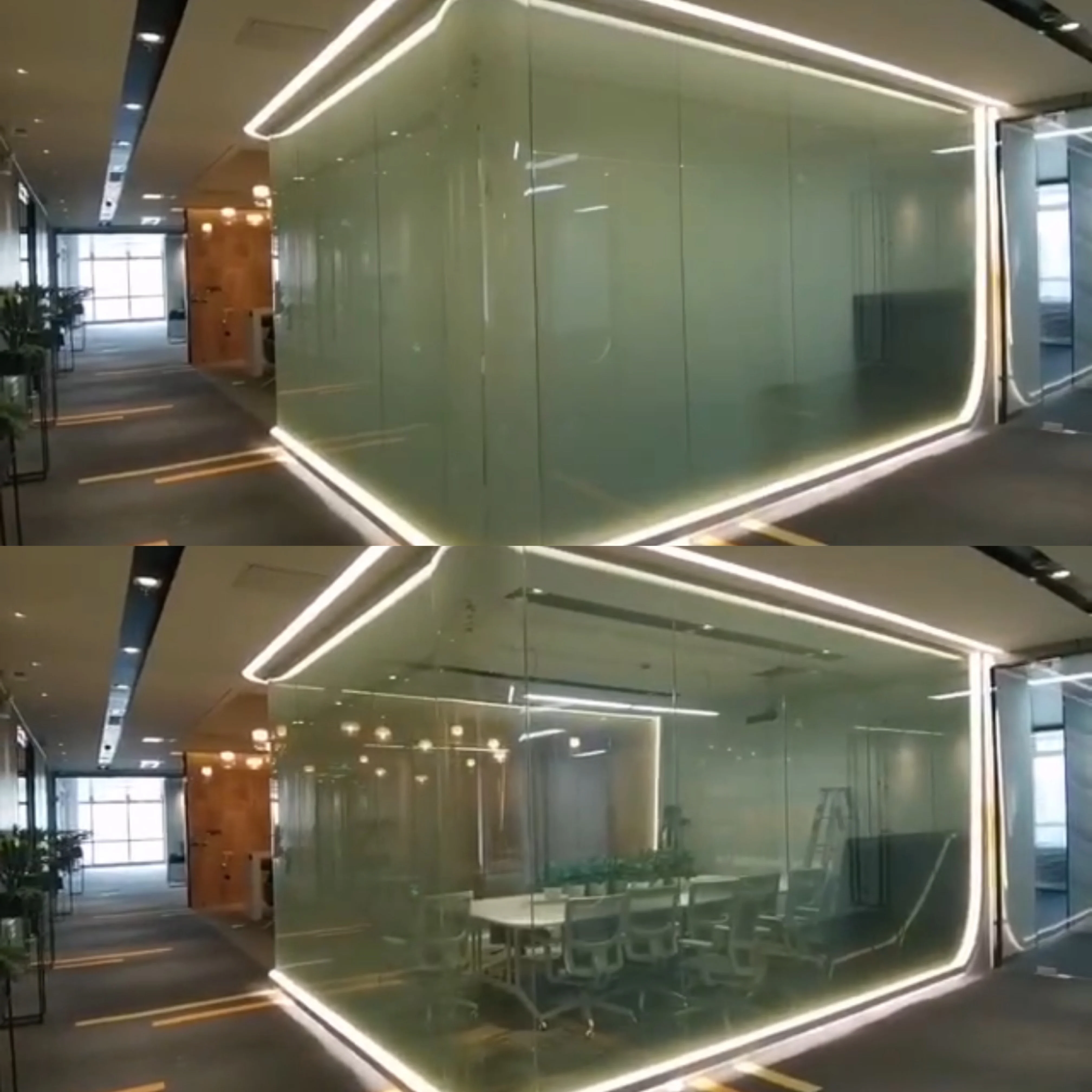 8mm Dimmable smart PDLC film window film glass for door Transparent to Frosted Smart Glass Magic Privacy Switchable Glass