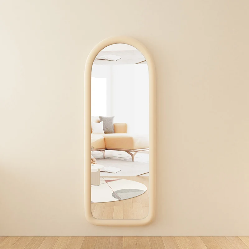 Light luxury Velvet Arch Full Dressing Body Mirror Nordic Livingroom Full Length Home Decor Living Room Floor Mirror