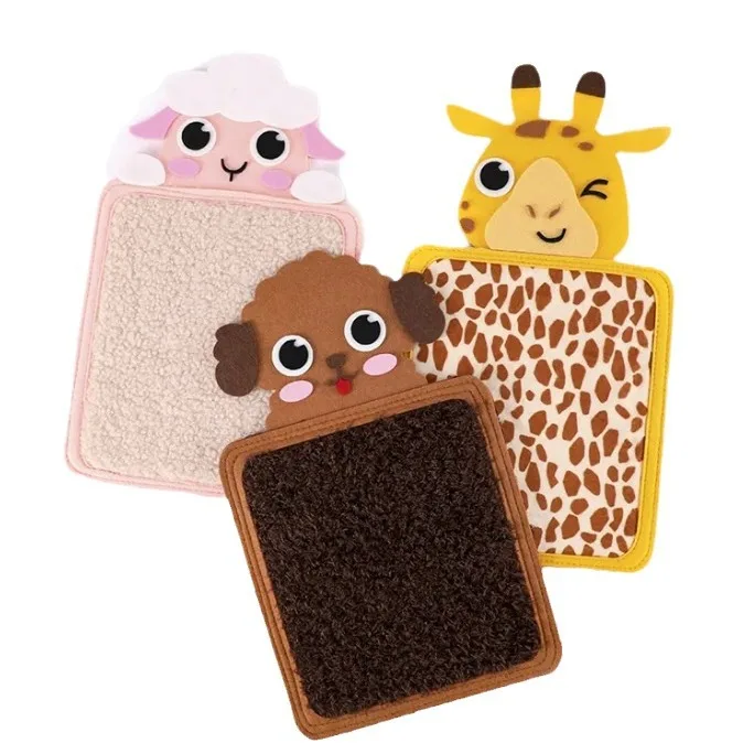 Early Educational Recyclable Sensory Mats with Recognize Animals Sensory Touch Mats Textured Exploration Mini Mats For Kids toys