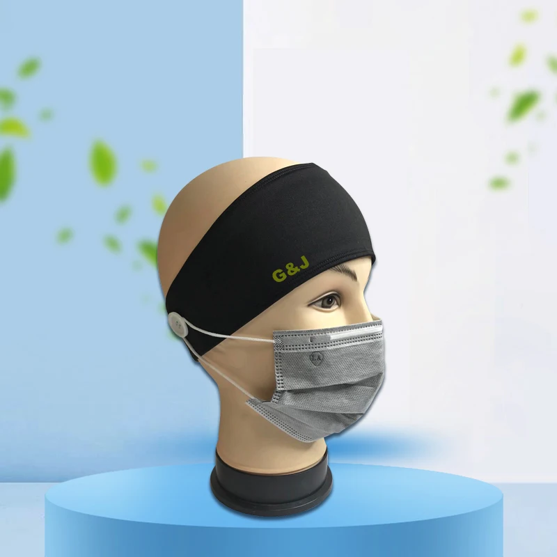 customized elastic sport nurse button hair band headbands protecting ear