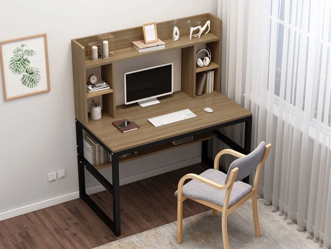 Eco-friendly adult modern office home simple study office writing desk with book shelf