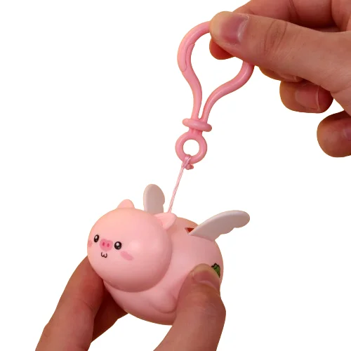 New Design High Quality kids Pulling Wire Little Flying Pig toy pendant
