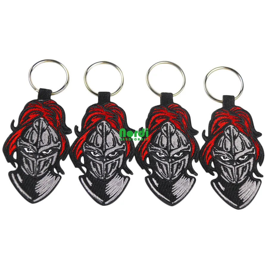 Cheap Custom Embroidery Key Tag Personalized Fabric Flight Airplane Woven Keychains