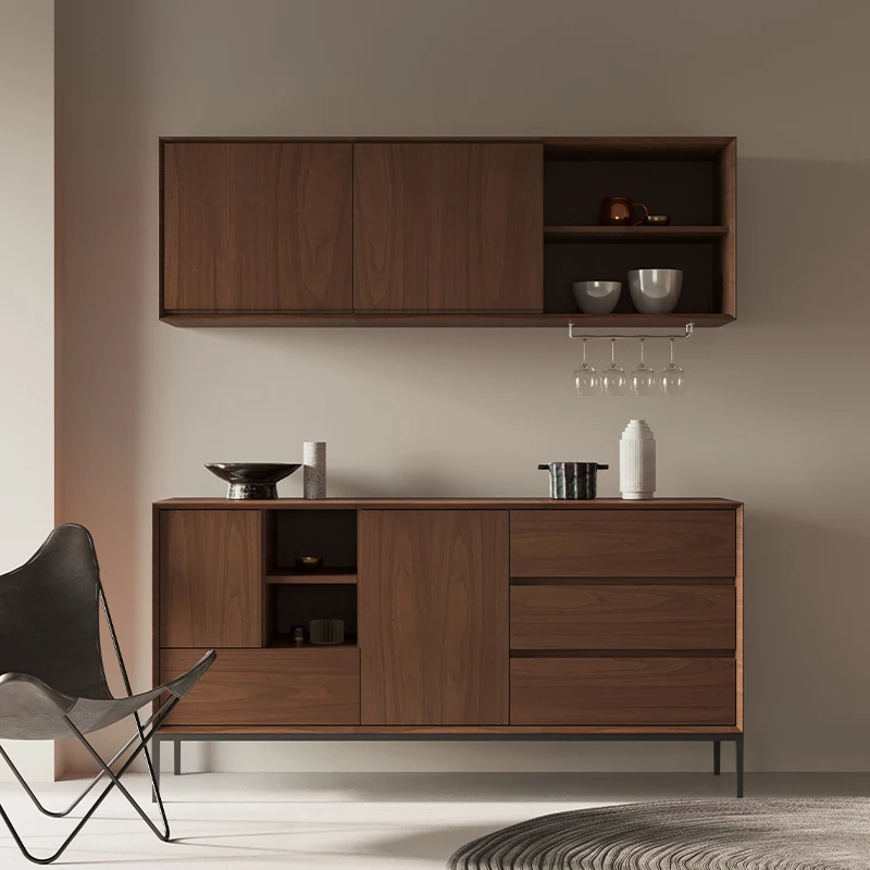 Living Room Furniture Modern Classic Furniture Restaurant Hotel Buffet Storage Cabinet Black Light Luxury Iron legs Sideboard