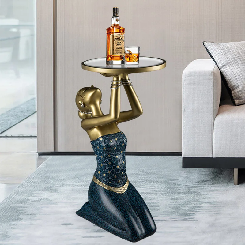 Modern Art Women Figure Tray Statue Large Floor Ornaments Creative Art Home Decoration For Living Room