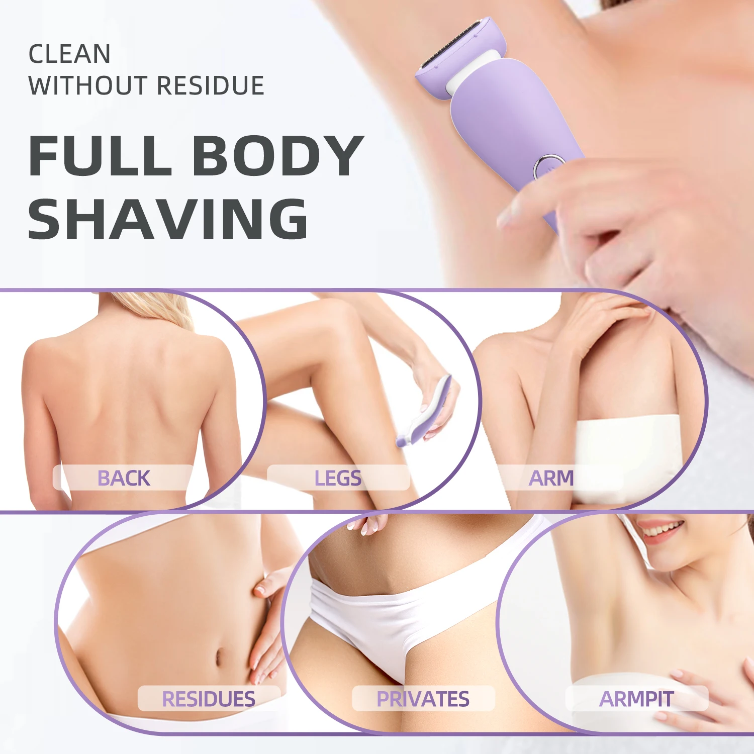 Bikini Trimmer for Women Electric Razors Pubic Hair Trimmer Women Waterproof Wet & Dry Use Personal Trimmer for Legs Underarm