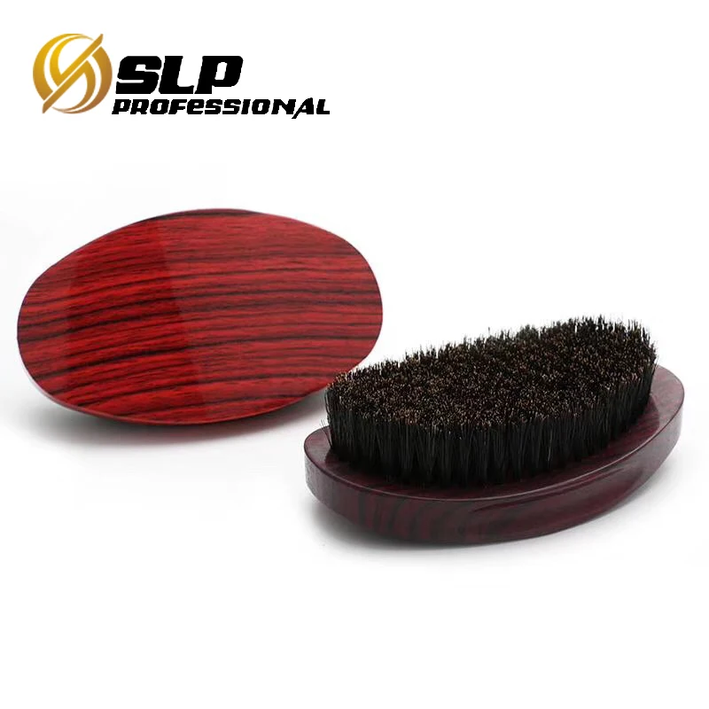 Деревянная кисть для бороды овальной формы, изогнутая ручка, кисть для бороды с натуральной щетиной кабана