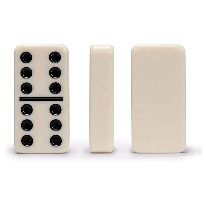 Imports 28 Tiles Double 6 Dominoes Pips Dots Game Set Jumbo Tournament Size Dominos with Dark Oak Wood Case