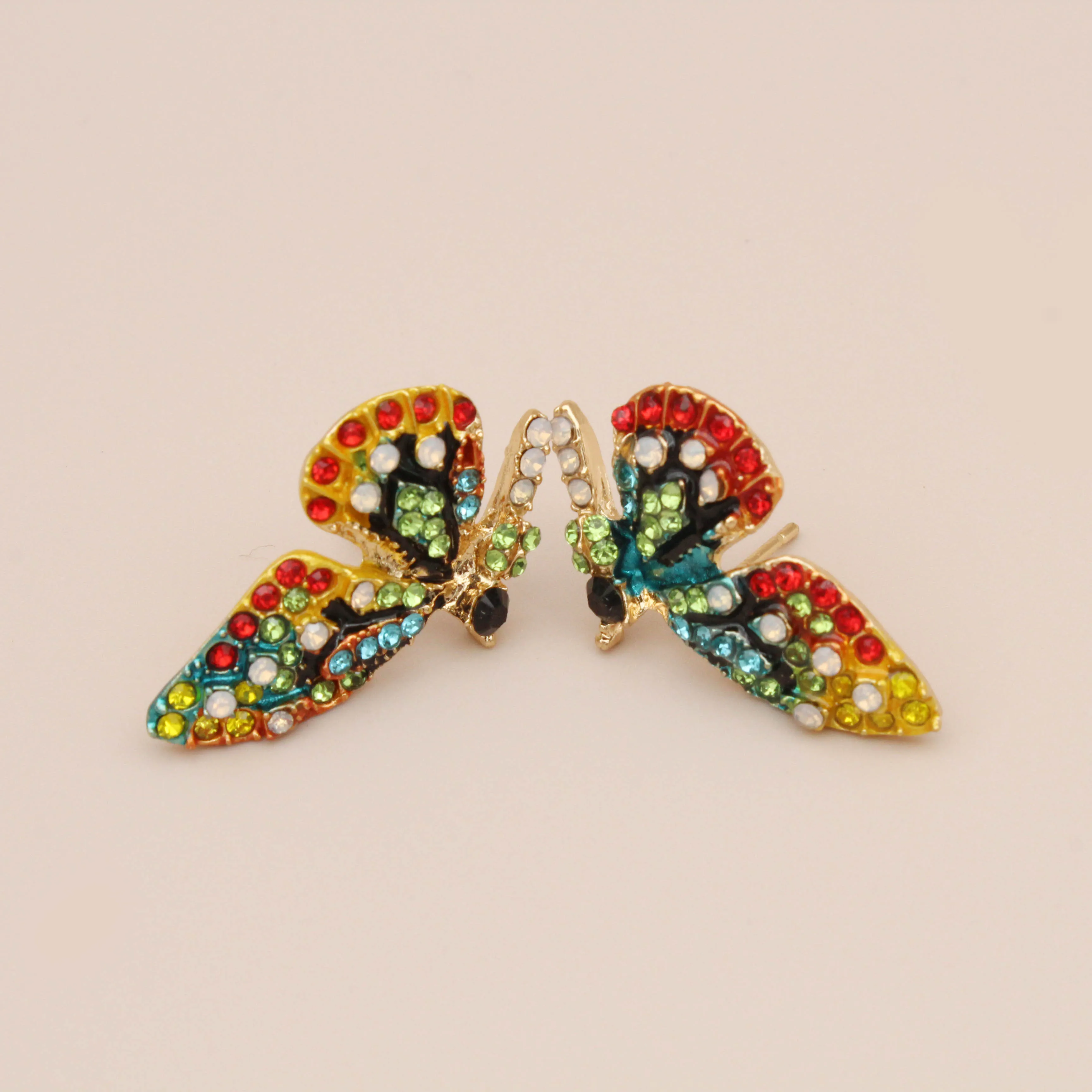 Jachon Butterfly wing earring Rhinestone 925 silver needle fashion versatile personality earrings accessories