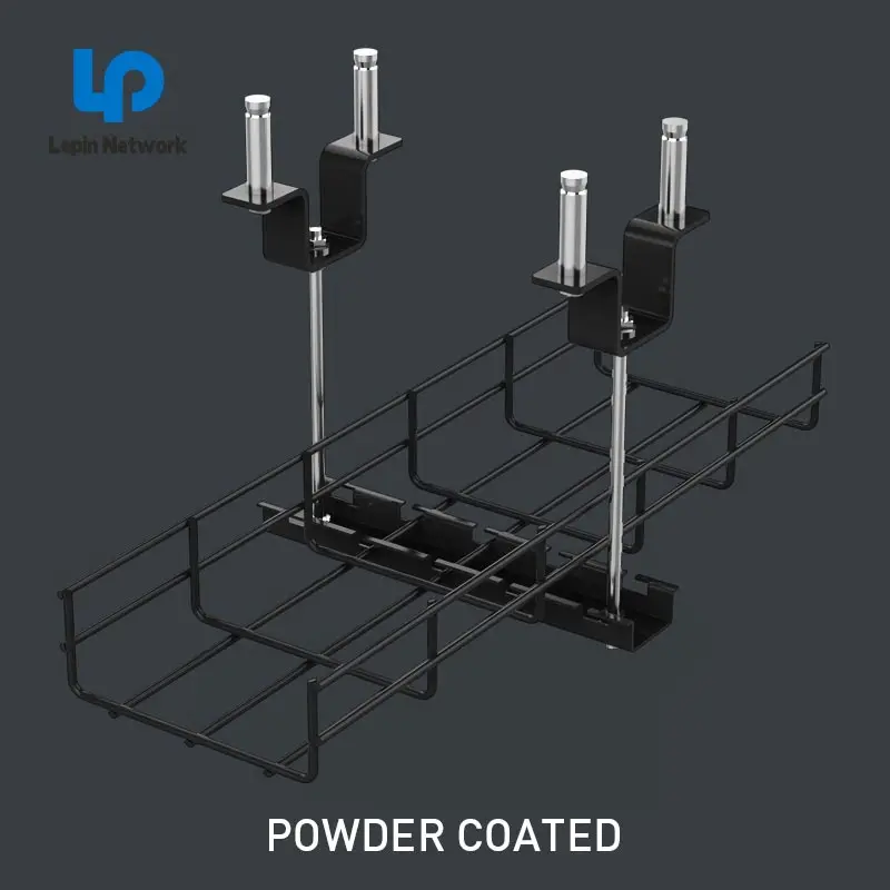 ningbo lepin factory basket metal  stainless steel ez galvanised wire mesh cable tray ladder outdoor 100mm cable tray