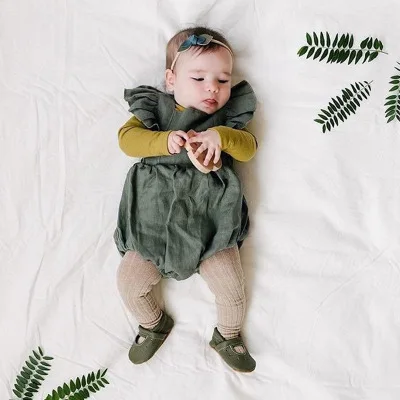 
Toddler Baby Boys Girls Fly Sleeve Romper Summer Muslin Cotton Jumpsuit Outfits Clothes Infant Rompers Clothing 