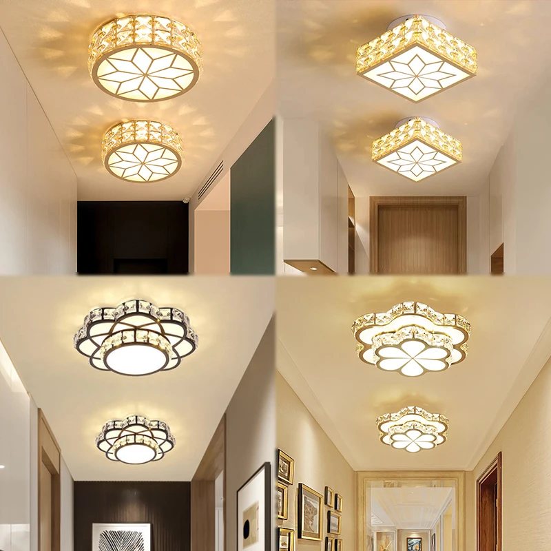 Modern Simple Dining BedRoom Led Crystal Chandeliers luxury Indoor Fixtures Home Light Led Ceiling Lamp Aisle Corridor Lights
