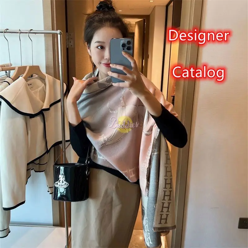 Luxury Women Accessories Cotton Scarf Best Fabric Winter Designer Scarf Famous Brand Silk Wool Scarves for Girl