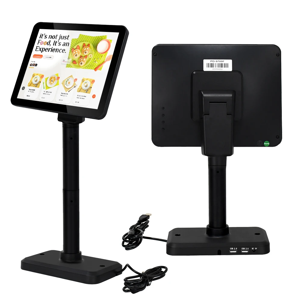 OSCY New Ture Flat Touch Screen High brightness LCD 9.7 inch USB customer pos pole display