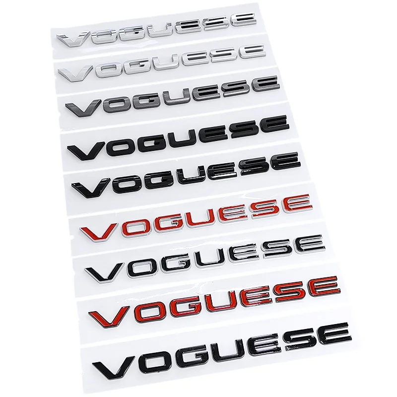 3D Car Sticker Emblem Badge VOGUESE ABS Letter Auto Real Trunk Fender Hood Body Decoration Accessories For Range Rover
