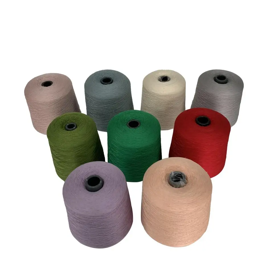 For flat knit machine recycle polyester viscose sweater yarns blended yarn