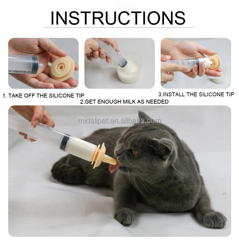 Baby pet feeding syringe soft silicone material for baby pet
