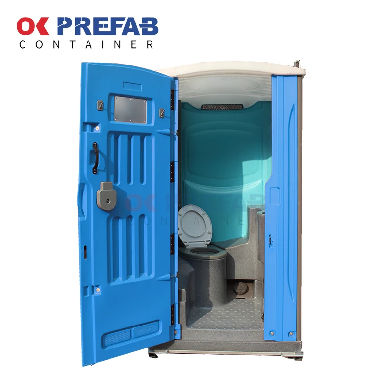 Multifunctional Prefab Simple Travel Public Hdpe Portable Odorless Construction Squatting Sitting Toilet And Bath With Foot Pump