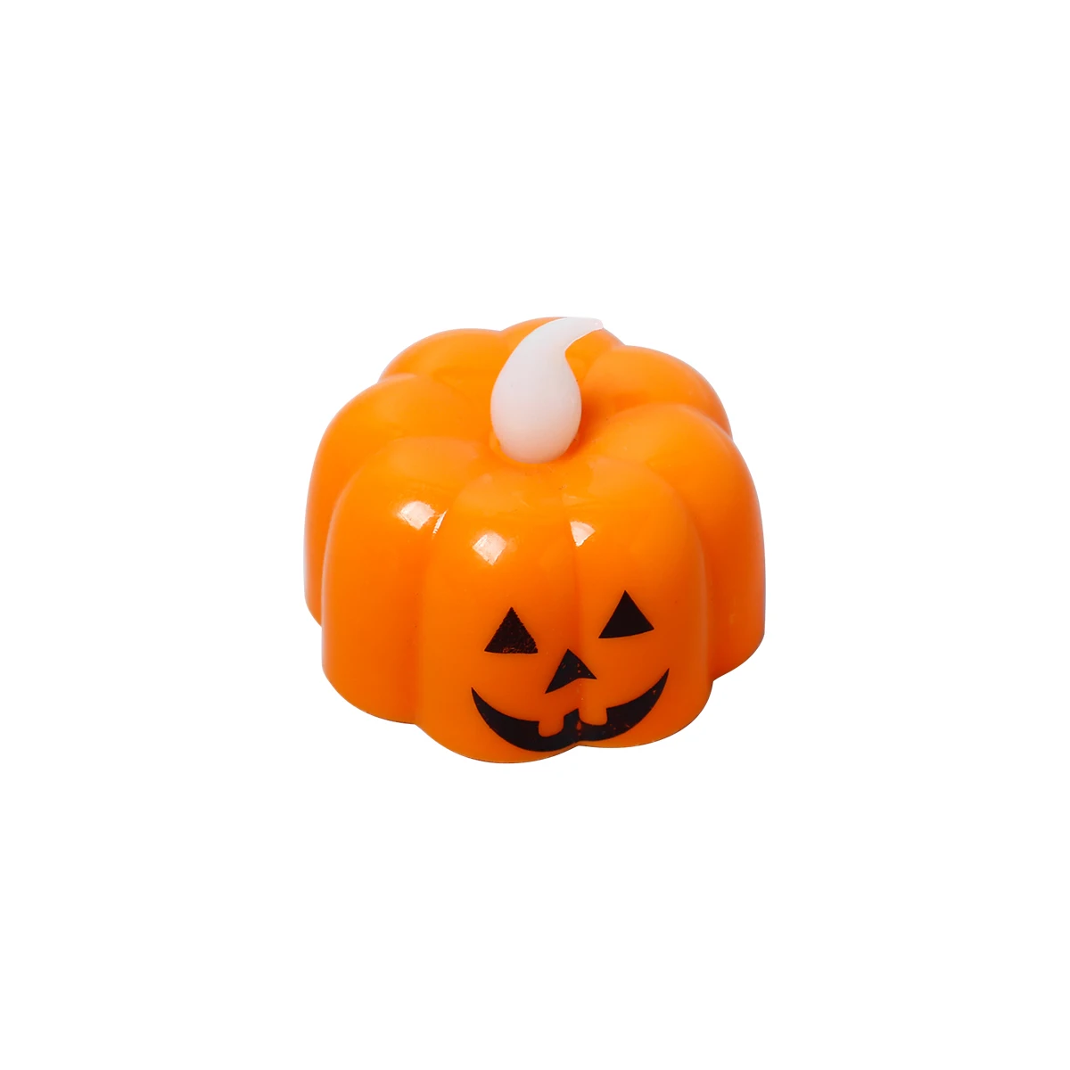 Led Pumpkin Shaped Tealight With Smile Pattern Electronic Flameless Candle Holiday Decoration Halloween Decorative Candle